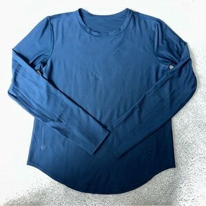 NEW Lululemon Women’s High Neck Run & Train Long Sleeve Shirt Size 4 Navy Blue